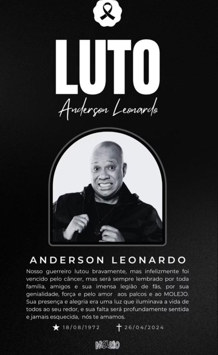 Falece Anderson Leonardo, Vocalista do Molejo, após Longa Batalha Contra o Câncer